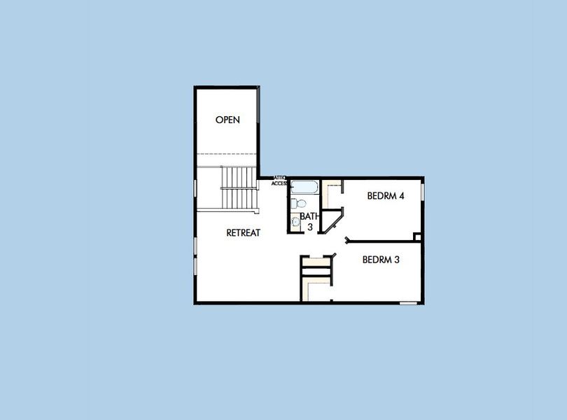 2D floor plan layout for the The Lavender by David Weekley Homes in Ridgeline, McKinney, TX (Image 4).