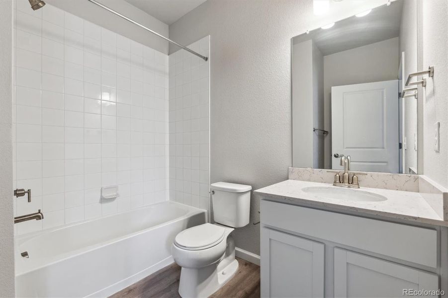 Furnished interior view inside a new home in Townhome Collection at Grand Vue at Interlocken, Broomfield (Image 6).