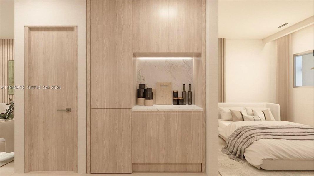 Furnished interior view inside a new home in , Miami Beach (Image 4).