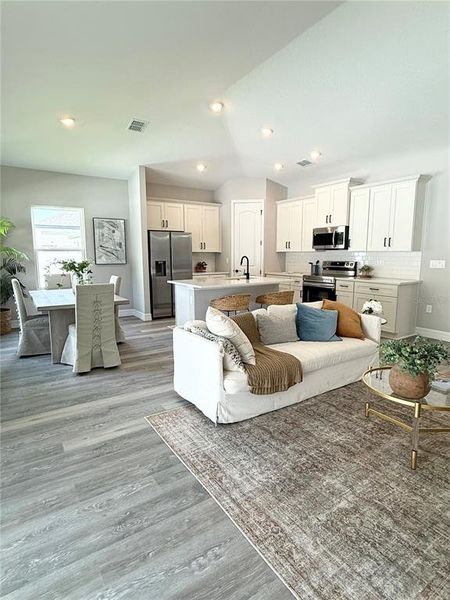Furnished interior view inside a new home in , Sebring (Image 8). Furnished interior view inside a new home in , Sebring (Image 8).