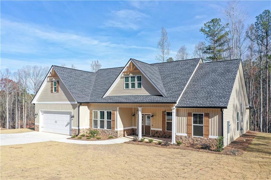 Front exterior of a new home in , Buchanan, GA, highlighting curb appeal (Image 19).
