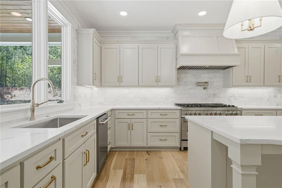 Furnished interior view inside a new home in , White (Image 7).
