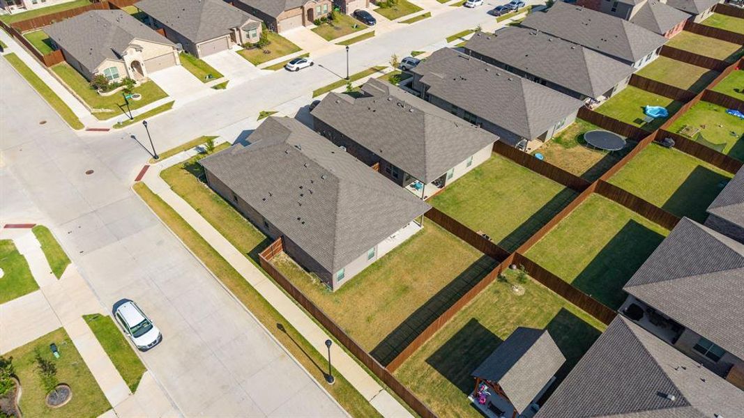 Aerial view of residential area