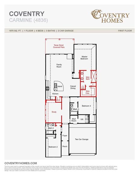 2D floor plan layout of this home in Escondido, Magnolia, TX (Image 3).