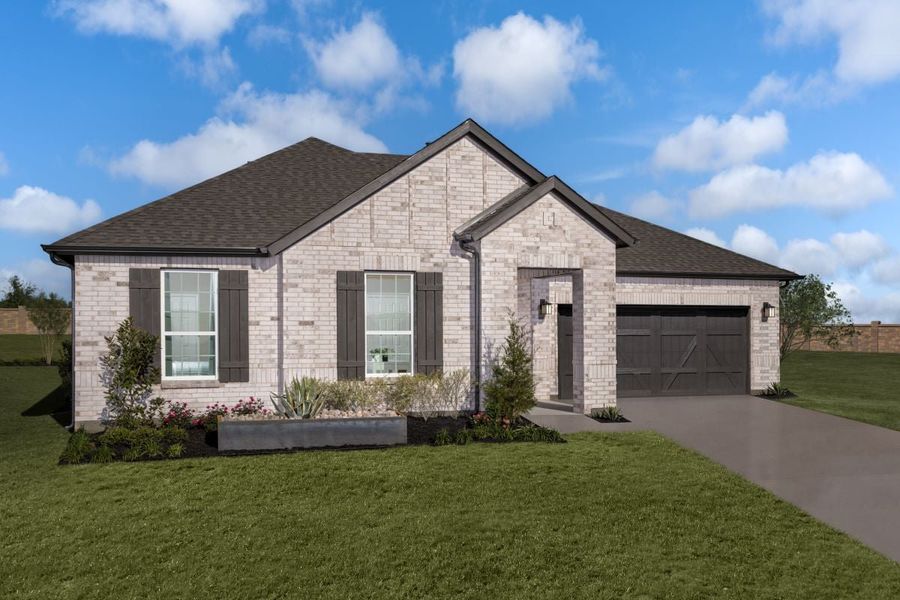 Representative exterior photo of a completed home built from the Plan 2062 Modeled by KB Home in Sierra Vista at Kelly Ranch, Aledo, TX (Image 10).