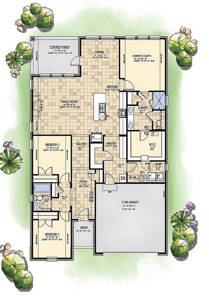 2D floor plan layout for the Sunflower by Caldwell Homes in Chambers Creek, Willis, TX (Image 3). 2D floor plan layout for the Sunflower by Caldwell Homes in Chambers Creek, Willis, TX (Image 3).