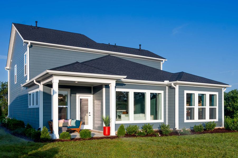 Representative exterior photo of a completed home built from the The Gladstone by David Weekley Homes in The Preserve at Five Oaks, Lebanon, TN (Image 1).