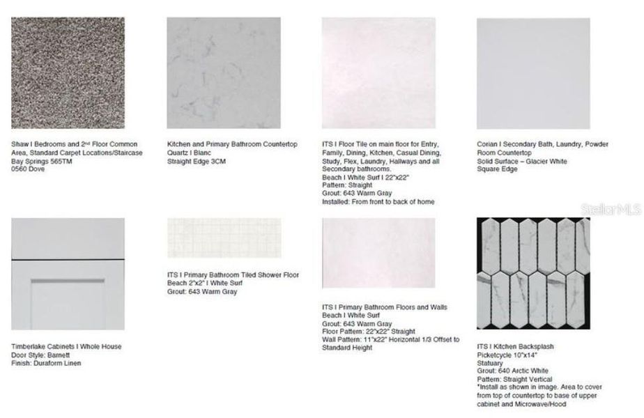 Design Selections.  Home is under construction and selections are subject to change.