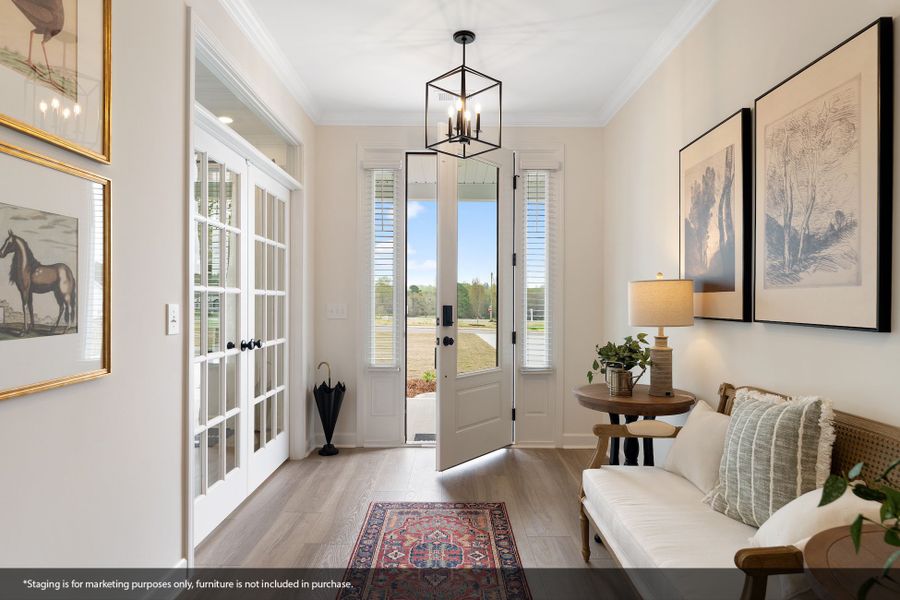 Furnished interior view inside a new home in Foxhall Landing, Easley (Image 7). Furnished interior view inside a new home in Foxhall Landing, Easley (Image 7).
