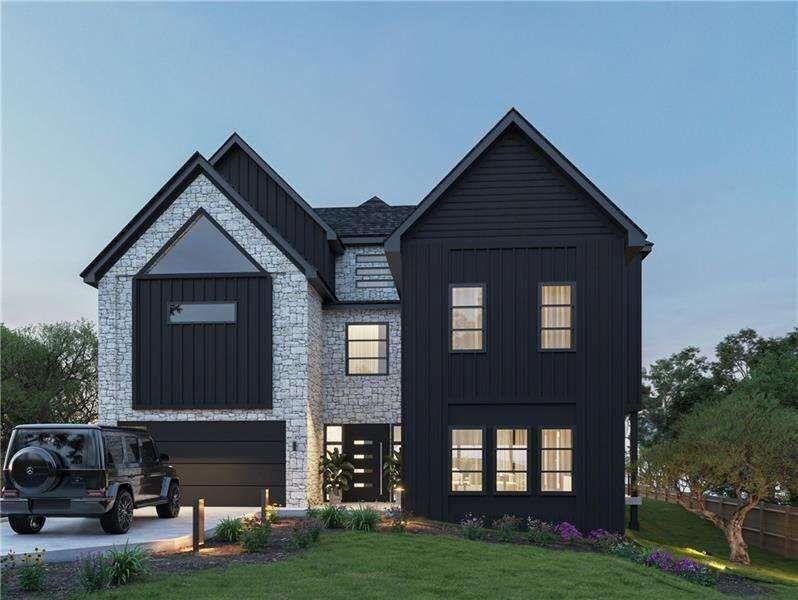 Front exterior of a new home in , Brookhaven, GA, highlighting curb appeal (Image 1). Front exterior of a new home in , Brookhaven, GA, highlighting curb appeal (Image 1).