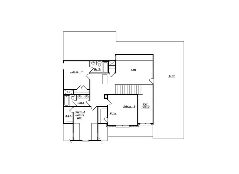 2D floor plan layout for the (GA) Brunswick A 2 Side Entry by Reliant Homes in Ella Springs, Covington, GA (Image 4). 2D floor plan layout for the (GA) Brunswick A 2 Side Entry by Reliant Homes in Ella Springs, Covington, GA (Image 4).