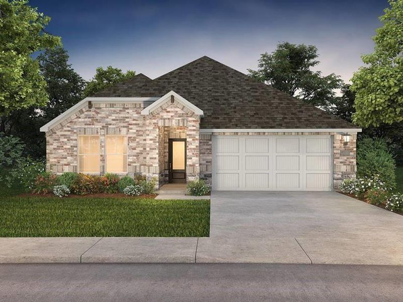 Front exterior of a new home in Eastridge - Signature Series, McKinney, TX, highlighting curb appeal (Image 1). Front exterior of a new home in Eastridge - Signature Series, McKinney, TX, highlighting curb appeal (Image 1).