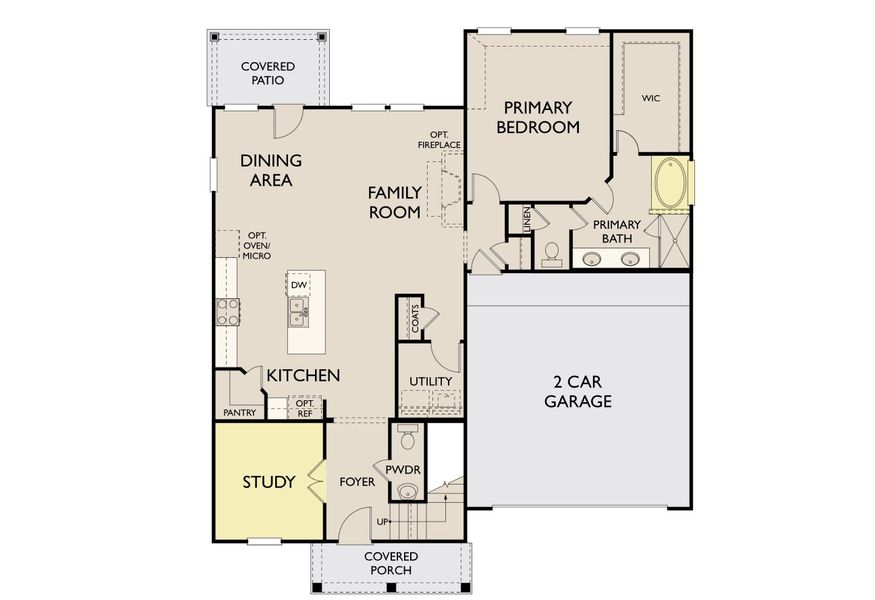 2D floor plan layout of this home in Brookshire at Legacy Hills-60s, Celina, TX (Image 3).