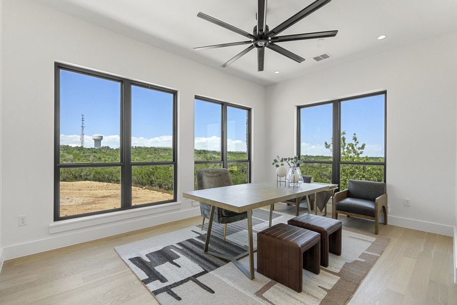 Furnished interior view inside a new home in Milky Way at River Place, Austin (Image 42). Furnished interior view inside a new home in Milky Way at River Place, Austin (Image 42).