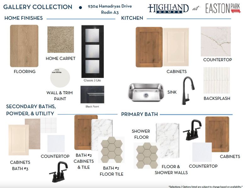 Sample of building materials used in homes in Easton Park, Austin (Image 48).