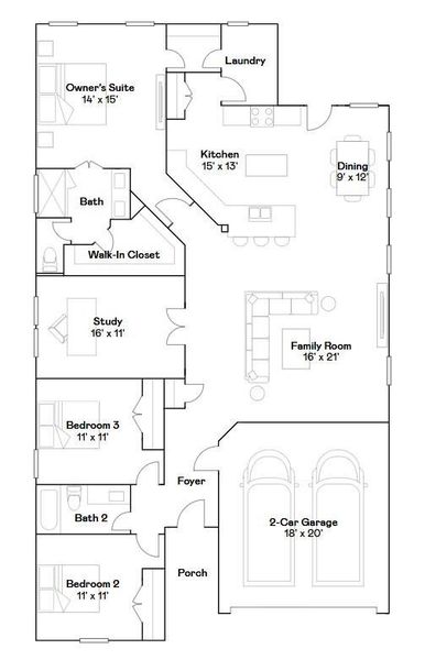 2D floor plan layout of this home in Legacy, League City, TX (Image 3). 2D floor plan layout of this home in Legacy, League City, TX (Image 3).