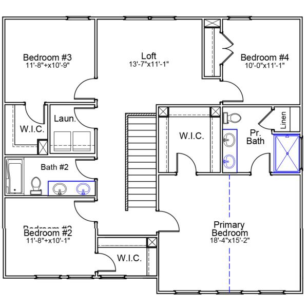 2D floor plan layout of this home in Winston Ridge, Youngsville, NC (Image 3).