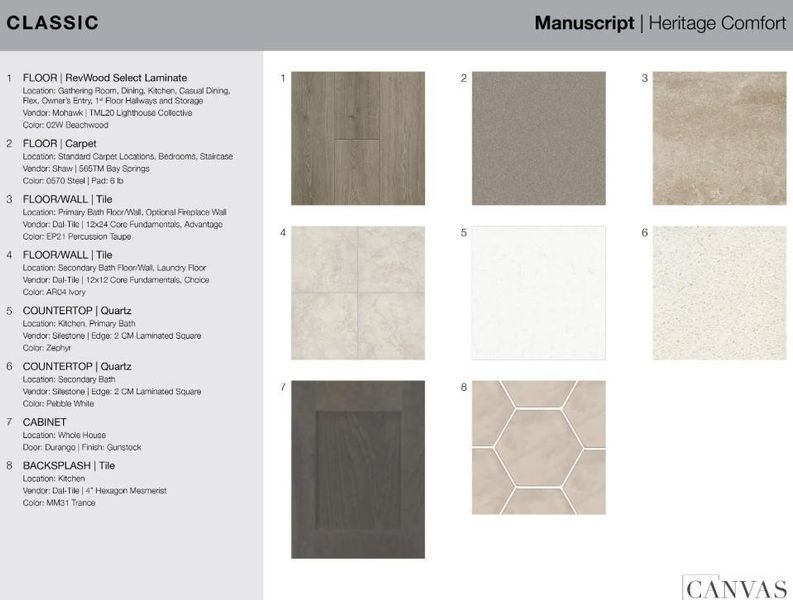 21642 Bluewood Haven Drive design selections. Home is currently under construction and selections are subject to change.