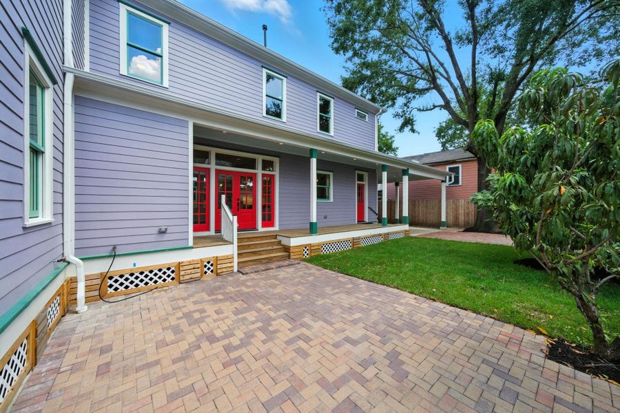 Side porch for covered outdoor space. Patio has plumbed gas line for the grill. Gutters installed. French drains installed. Pack your bags, and MOVE RIGHT IN! Side porch for covered outdoor space. Patio has plumbed gas line for the grill. Gutters installed. French drains installed. Pack your bags, and MOVE RIGHT IN!