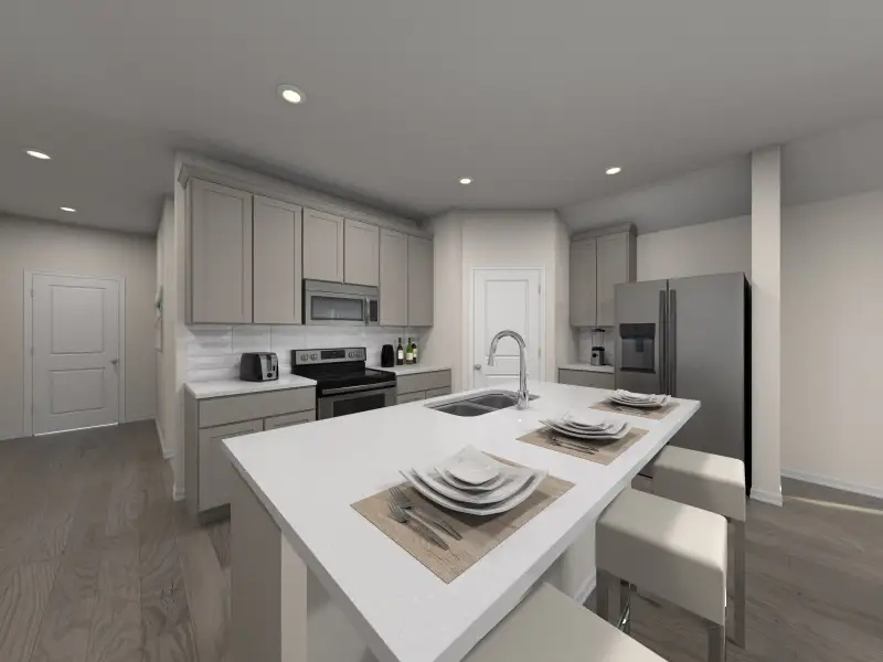 Furnished interior view inside a new home in Colony at Cole Springs - Arbor Collection, Buda (Image 3).