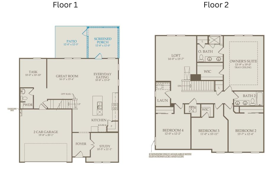 2D floor plan layout of this home in Exchange at 401, Raleigh, NC (Image 4).