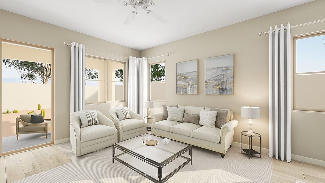Representative furnished interior of a home built from the Artesa Plan 3515 by Tri Pointe Homes in Waterston Central, Gilbert (Image 5).