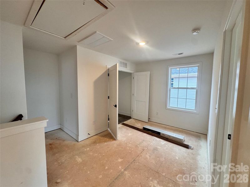 Loft and laundry closet