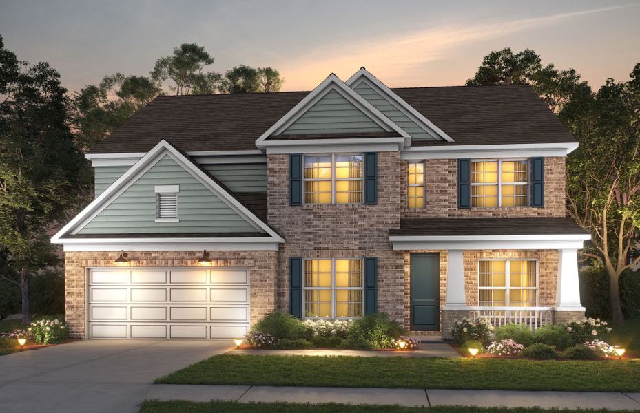 Representative exterior photo of a completed home built from the Vanderbilt by Pulte Homes in Waterside at Pine Island, Columbia, SC (Image 21). Representative exterior photo of a completed home built from the Vanderbilt by Pulte Homes in Waterside at Pine Island, Columbia, SC (Image 21).