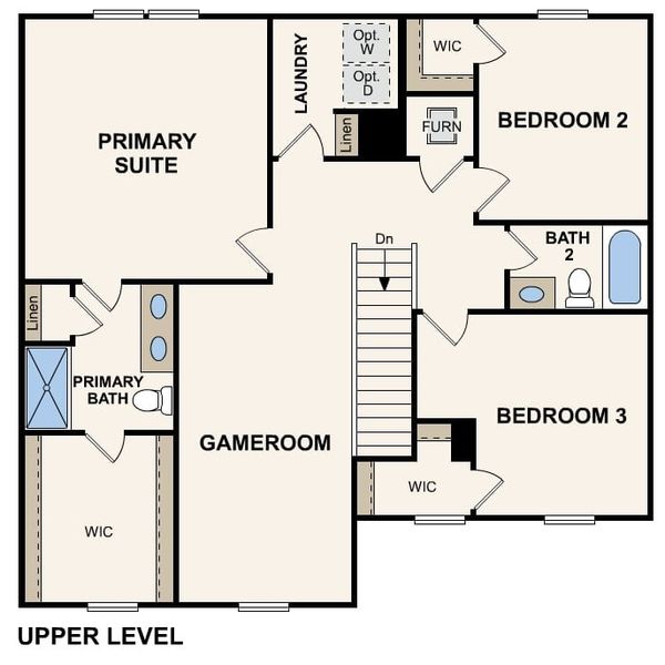 2D floor plan layout of this home in The Ridge at Twin Rivers, Covington, GA (Image 3).