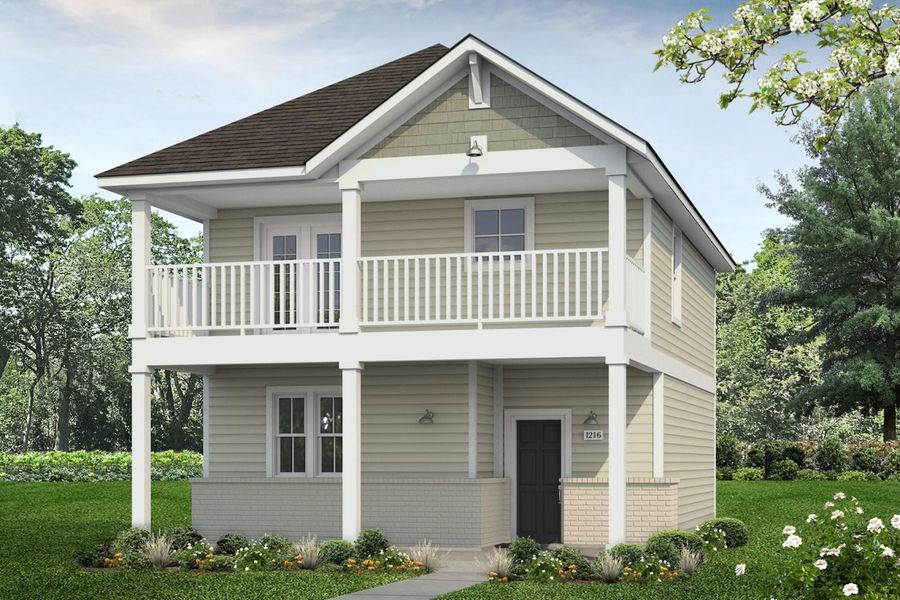 Representative exterior photo of a completed home built from the Harvest Ridge 1216 by Brohn Homes in Harvest Ridge, Elgin, TX (Image 4).