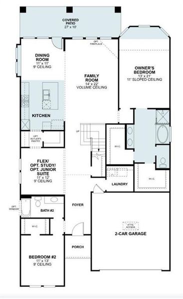 2D floor plan layout of this home in Aster Park, McKinney, TX (Image 4).