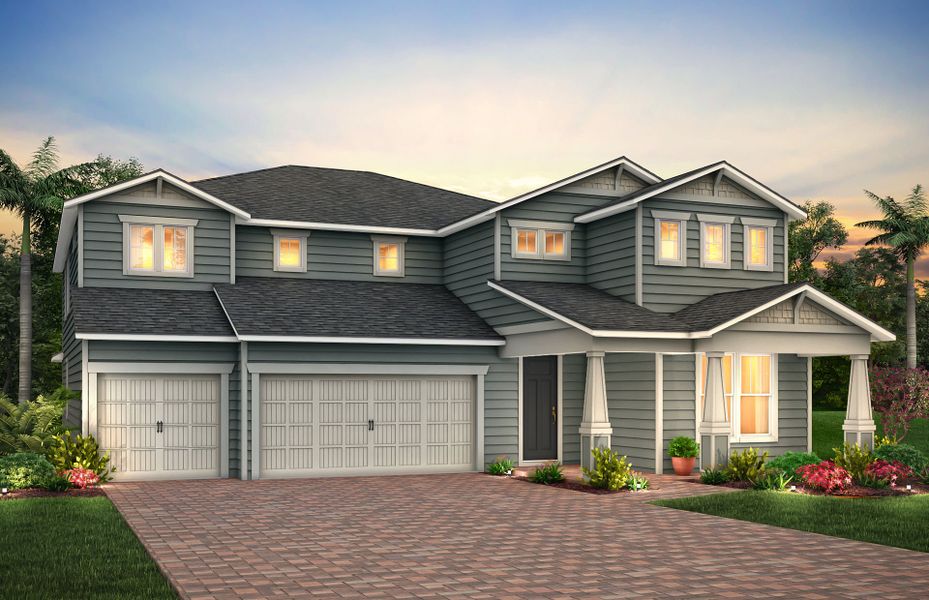 Representative exterior photo of a completed home built from the Roseland by Pulte Homes in The Preserve at Bannon Lakes, St. Augustine, FL (Image 29).