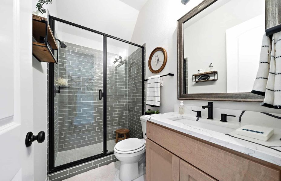 Representative furnished interior of a home built from the 3546 by Ravenna Homes in The Woodlands Hills 65′, Willis (Image 49).