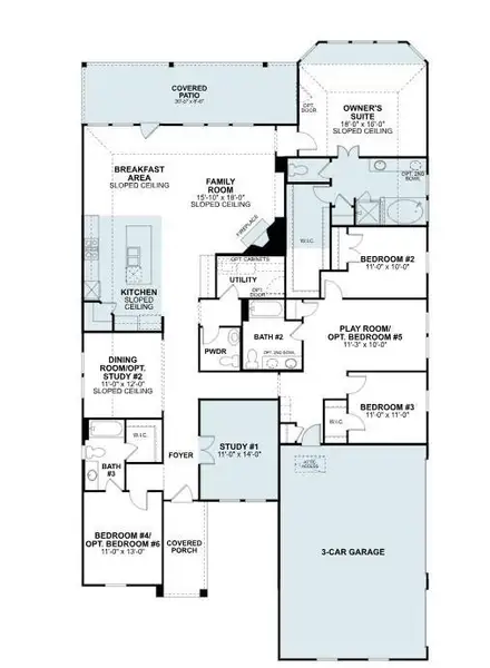 2D floor plan layout of this home in Sorella, Tomball, TX (Image 3).