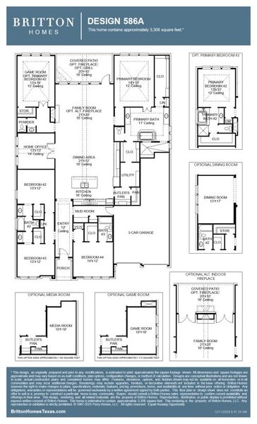 2D floor plan layout for the 586A by Britton Homes in Walsh, Aledo, TX (Image 3). 2D floor plan layout for the 586A by Britton Homes in Walsh, Aledo, TX (Image 3).