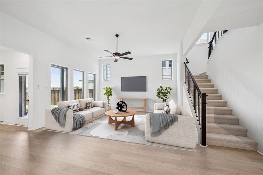 Furnished interior view inside a new home in Karis - Village Series, Crowley (Image 10). Furnished interior view inside a new home in Karis - Village Series, Crowley (Image 10).