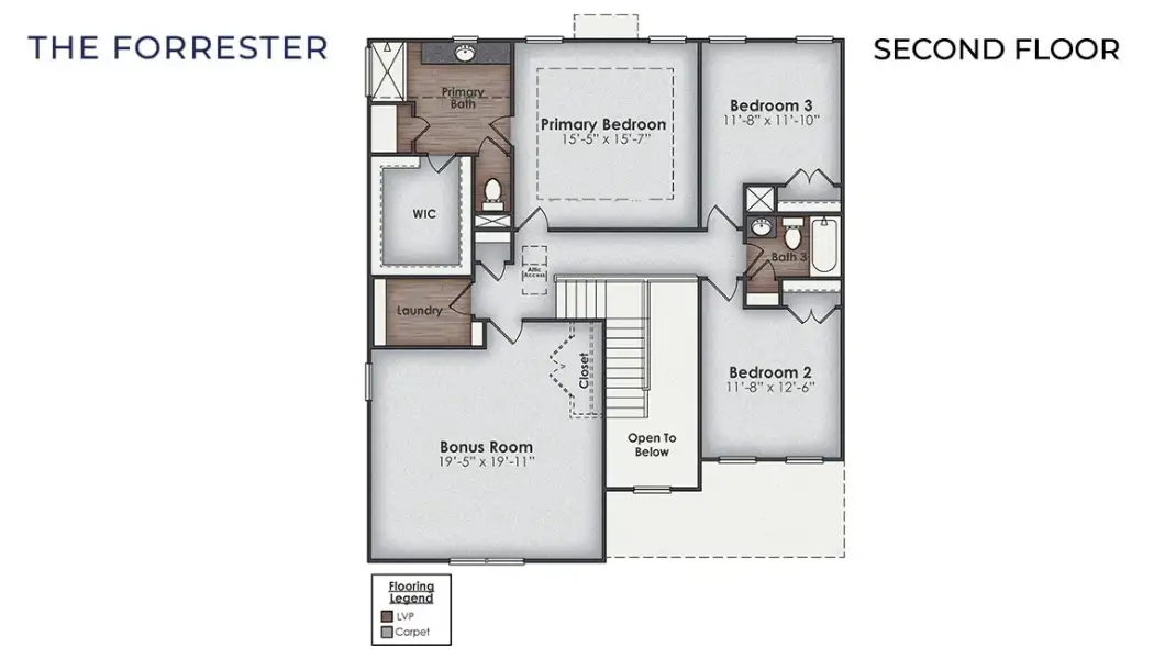 2D floor plan layout of this home in Surfside Landing, Hubert, NC (Image 4).