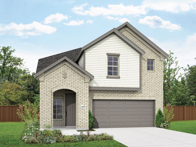 2D floor plan layout for the Polaris by DRB Homes in Prominence, San Antonio, TX (Image 12).