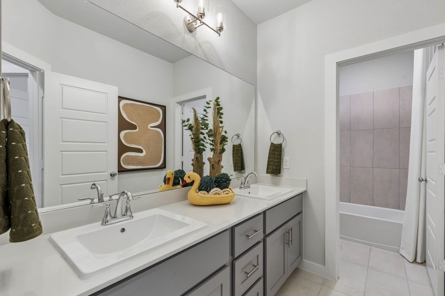 Bathroom in a Sunset Ranch Winters Model Home in Gunter TX by Trophy Signature Homes