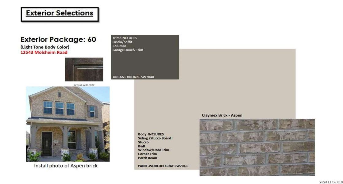 Sample of building materials used in homes in Rhine Valley, Schertz (Image 4).