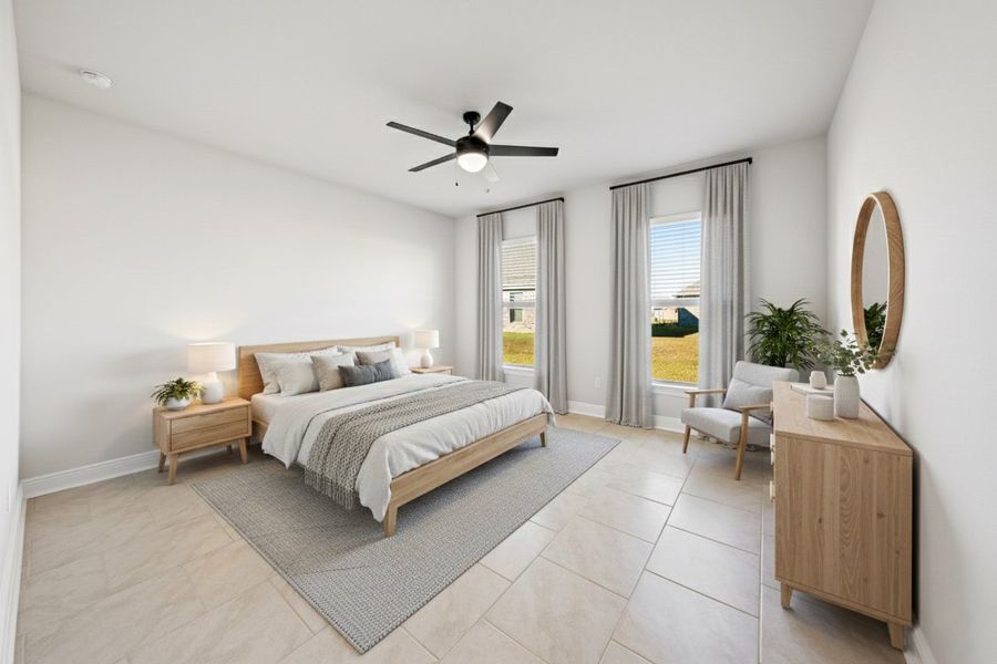 Front exterior of a new home in The Bluffs at Lafayette, Freeport, FL, highlighting curb appeal (Image 16). Front exterior of a new home in The Bluffs at Lafayette, Freeport, FL, highlighting curb appeal (Image 16).