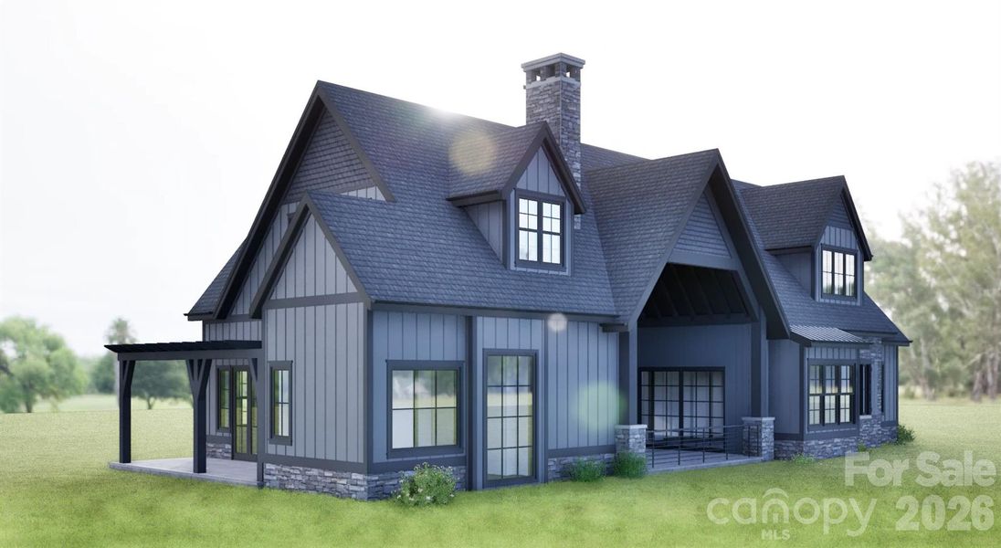 Exterior rendering of this home design in , Weaverville, NC (Image 5).
