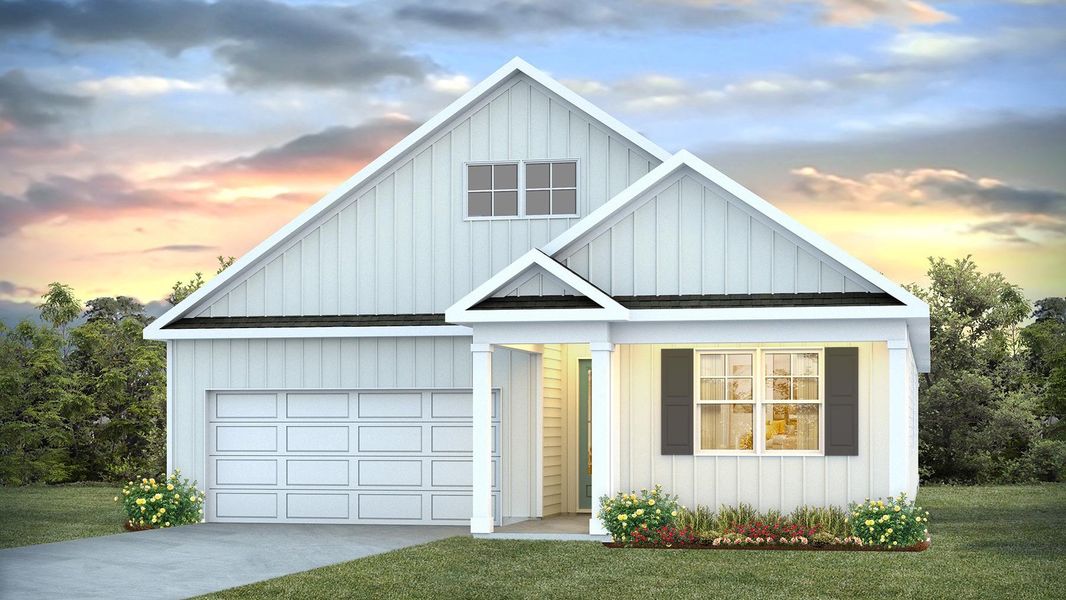 Representative exterior photo of a completed home built from the DANVILLE by D.R. Horton in Chapman Village, Conway, SC (Image 4).