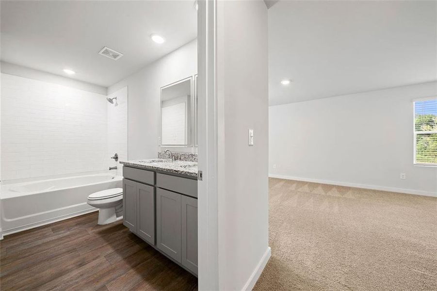 Furnished interior view inside a new home in Crossvine Village, LaGrange (Image 15). Furnished interior view inside a new home in Crossvine Village, LaGrange (Image 15).