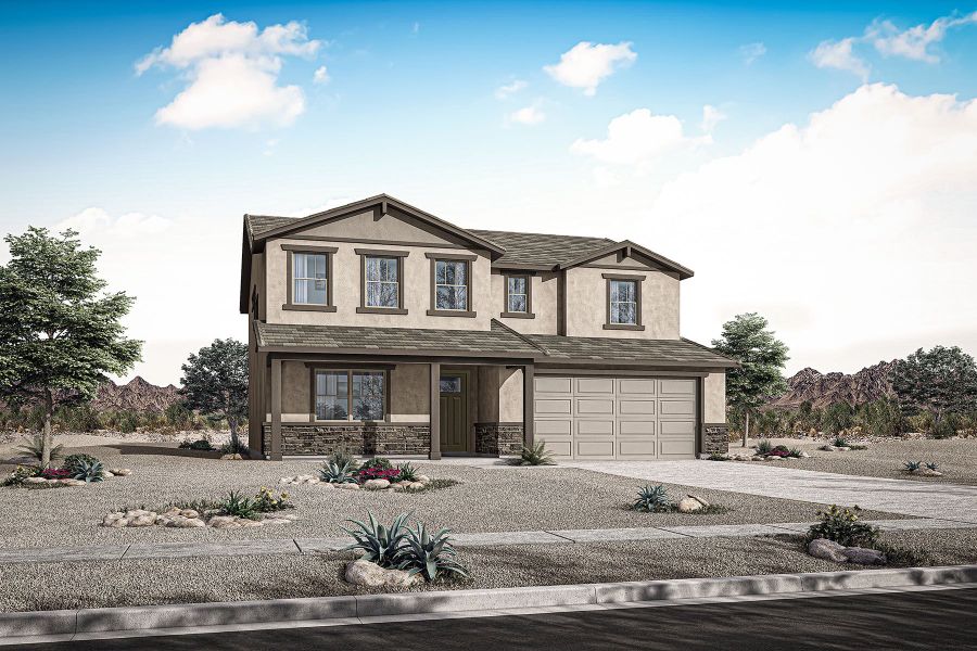 Representative exterior photo of a completed home built from the Lagoon by Mattamy Homes in Tierra Vistoso, Surprise, AZ (Image 21).