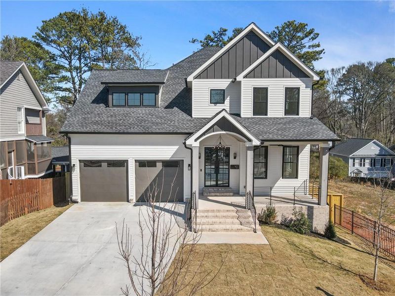 Front exterior of a new home in , Atlanta, GA, highlighting curb appeal (Image 23).