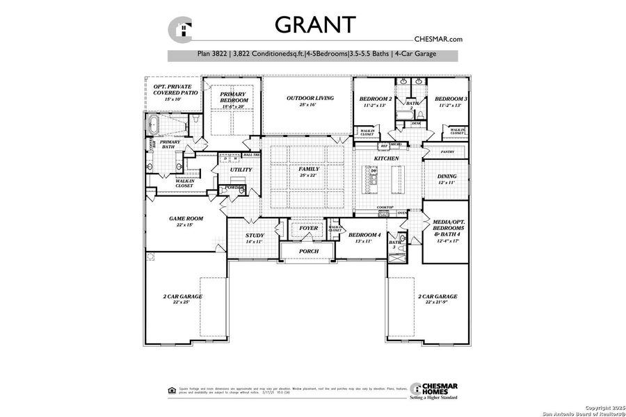 2D floor plan layout of this home in Caliza Reserve, Boerne, TX (Image 5). 2D floor plan layout of this home in Caliza Reserve, Boerne, TX (Image 5).
