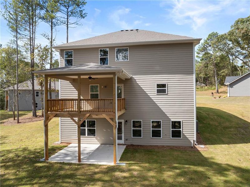 Exterior details and patio area of a home in The Fields of Walnut Creek, Pendergrass (Image 3).