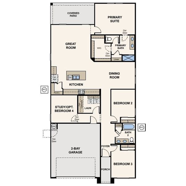 2D floor plan layout for the Heron (Plan 25) by Century Communities in Sage Grove at Magma Ranch, Florence, AZ (Image 3). 2D floor plan layout for the Heron (Plan 25) by Century Communities in Sage Grove at Magma Ranch, Florence, AZ (Image 3).