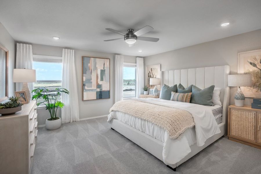 Representative furnished interior of a home built from the 2458 Modeled by KB Home in Stoney Chase, Del Valle (Image 8).